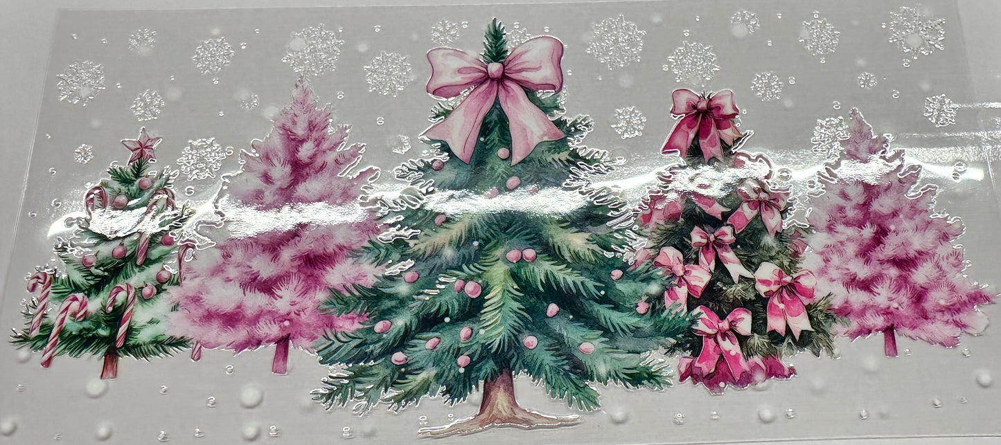 Pink Christmas trees wrap