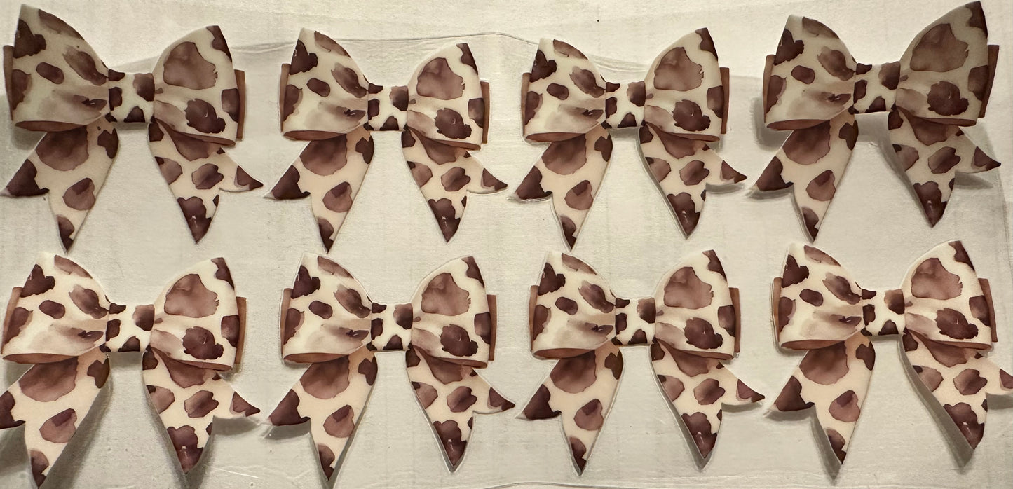 Brown Cow Print Bows