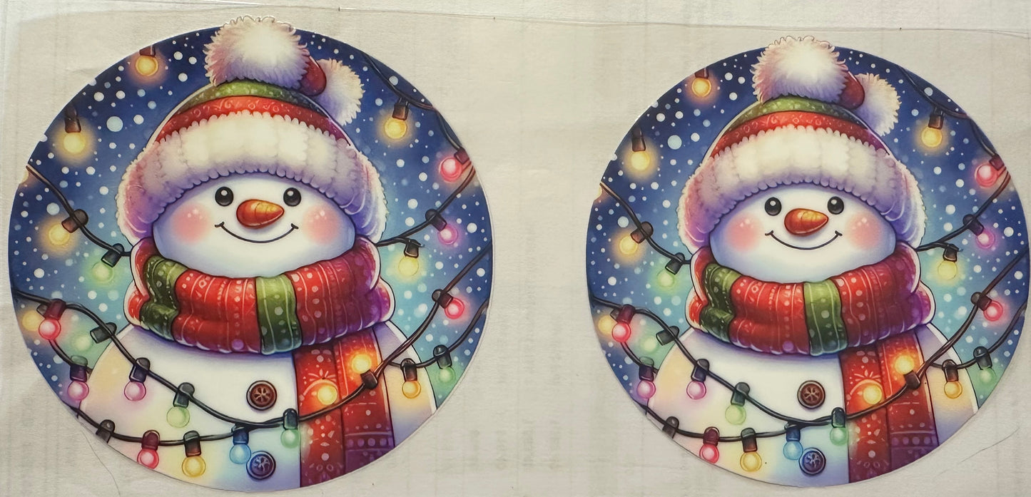 Snowman with lights wrap