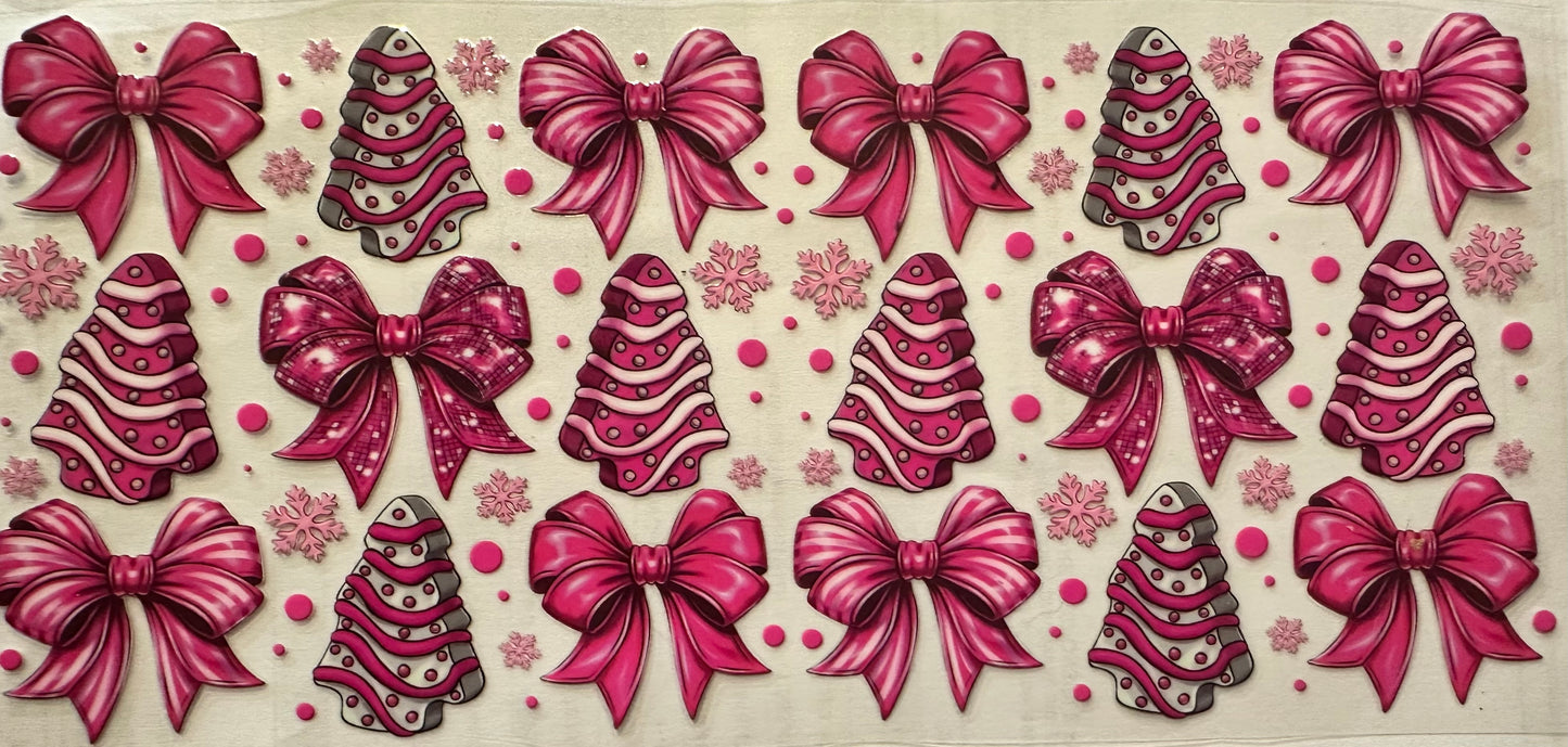 Pink Christmas tree cake wrap