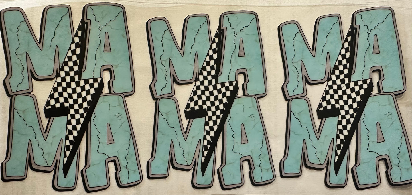 Blue MAMA lightning bolts wrap