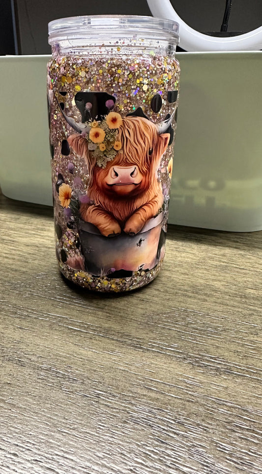 16oz Acrylic Snow Globe Cup