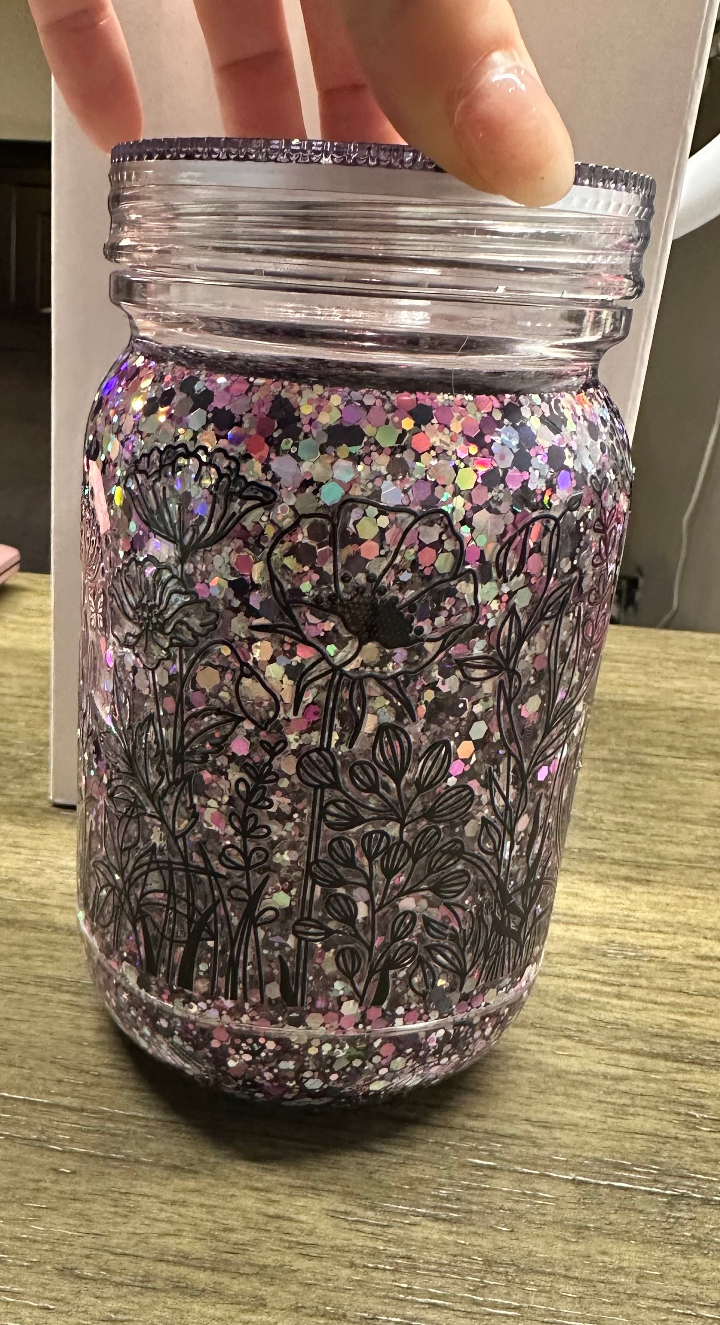 20oz Acrylic Snow Globe Jar with handle