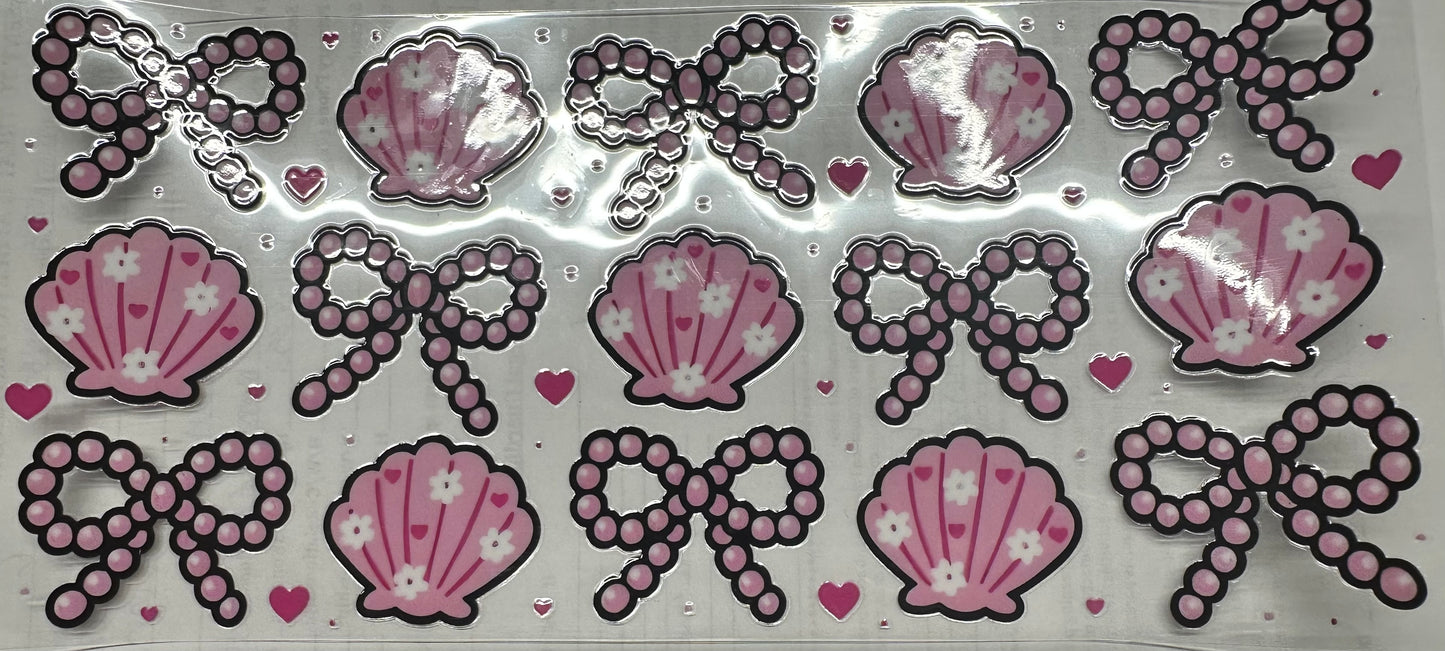 Pink shells and Pearl Bows wrap