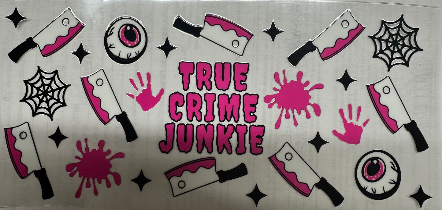 True crime junkie pink wrap