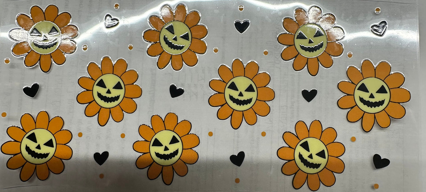 Sunflower pumpkin face wrap