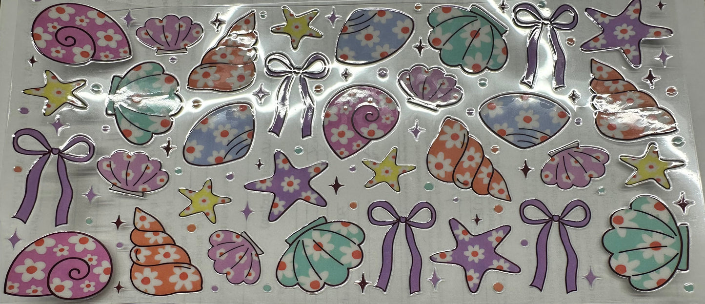 Flower print sea shells wrap