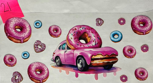 Pink car with Doughnuts