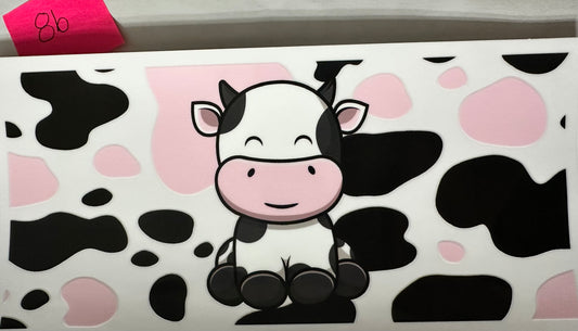 Pink and black cow print wrap