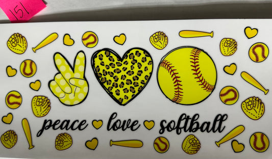 Peace Love Softball wrap