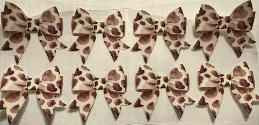 Brown Cow Print Bows