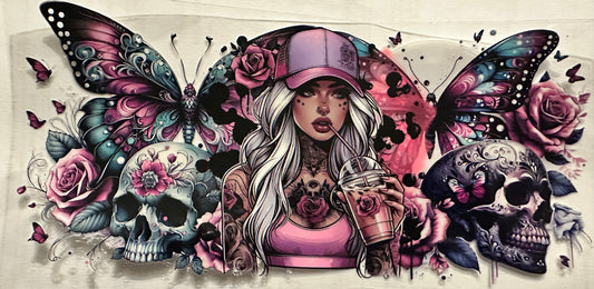 Tattoo Girl pink wrap