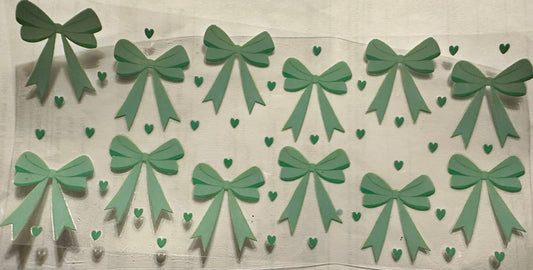 Teal Bows and hearts wrap