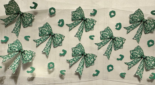 Green Leopard print bows