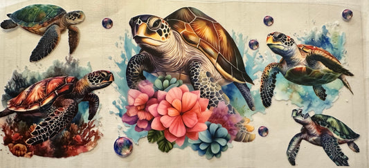 Sea Turtles and Flowers wrap