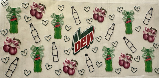 Mt dew with hearts & cherries wrap