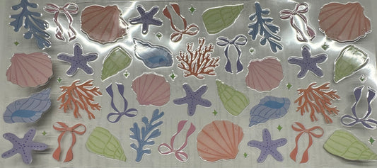 Multi color sea shells and bows wrap
