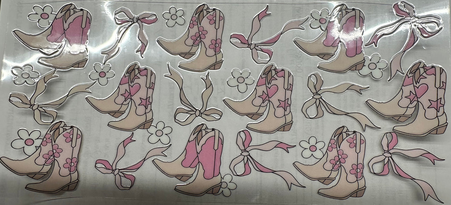 Boots and bows pink wrap