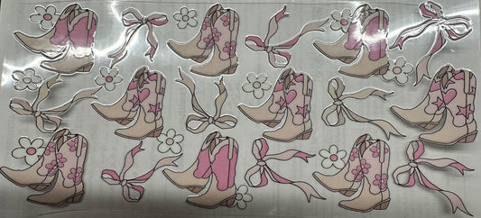 Boots and bows pink wrap