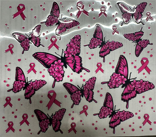20 oz breast cancer butterfly wrap