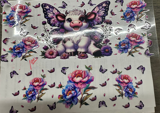 40 oz cow and butterfly wrap