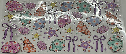 Flower print sea shells wrap