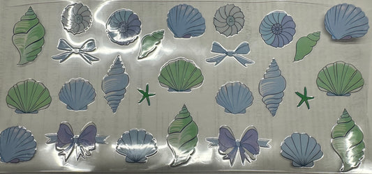 Light green & blue sea shells wrap