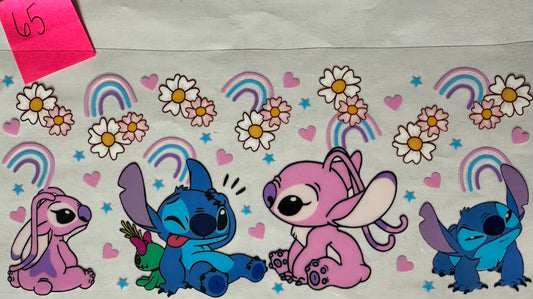 Stitch and Angel w rainbows wrap